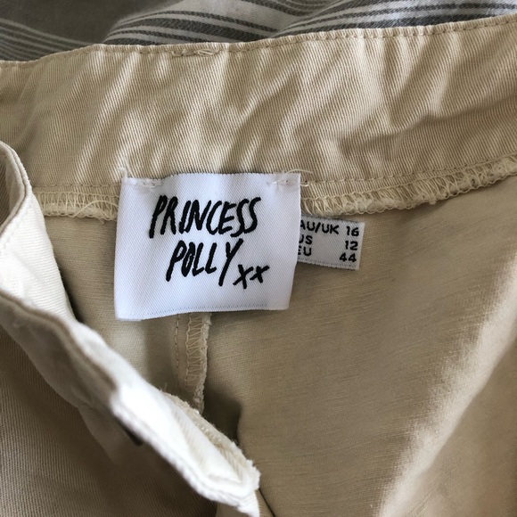Princess Polly high waist beige wide leg utility pants - Picture 3 of 7
